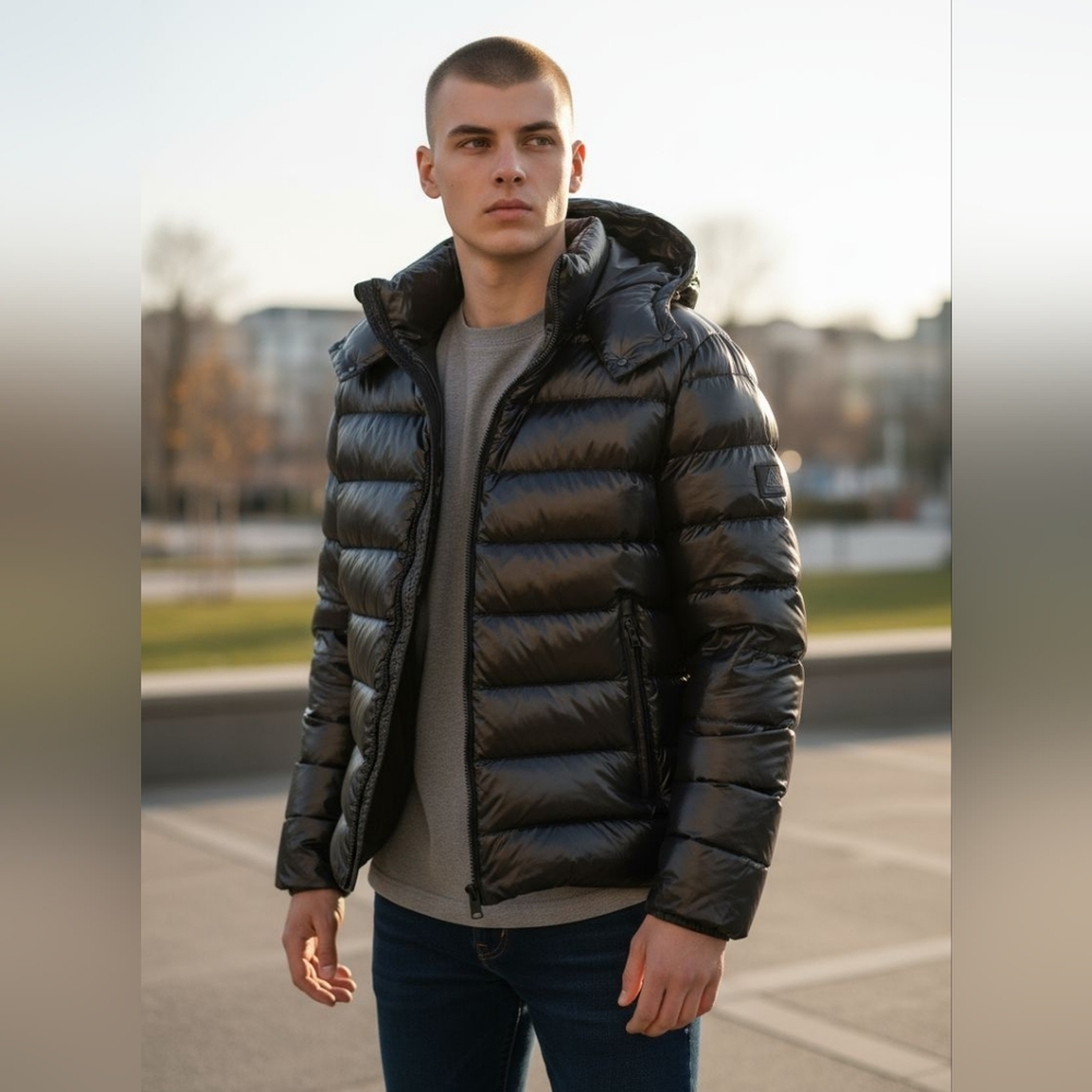 Men's Recycled Planet Black Puffer Jacket